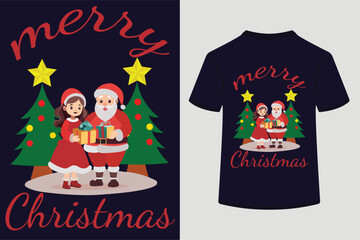 Merry Christmas, Typography t shirt design.