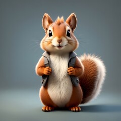 Squirrel illustration AI Generative