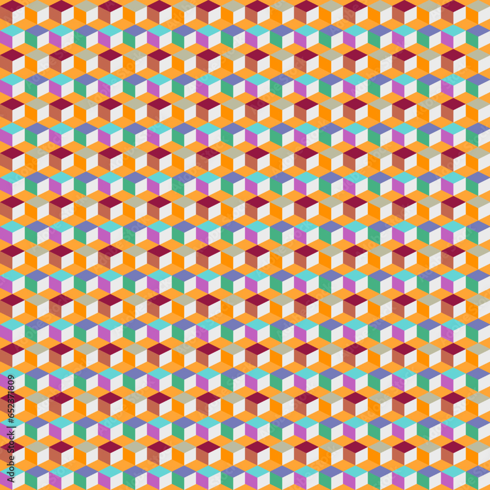 Aufkleber seamless pattern with colorful cubes. abstract background. vector illustration.