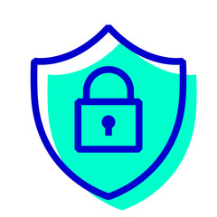 eコマース、セキュリティを表す2色スタイルのアイコン