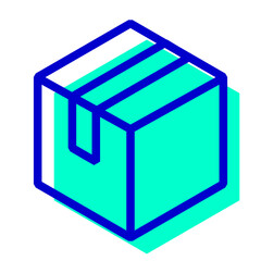 eコマース、箱を表す2色スタイルのアイコン