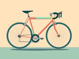 Fototapeta premium illustration of a retro road bicycle 