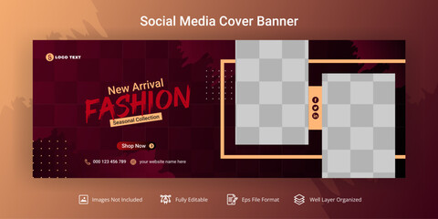 New Arrival Fashion Collection Social Media Facebook Cover Banner Template