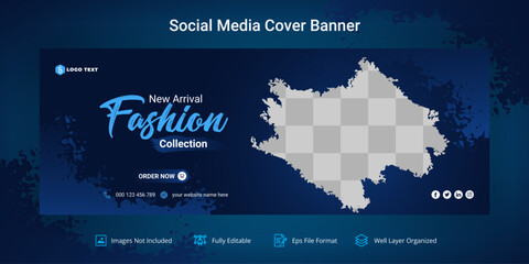 New Arrival Fashion Collection Social Media Facebook Cover Banner Template