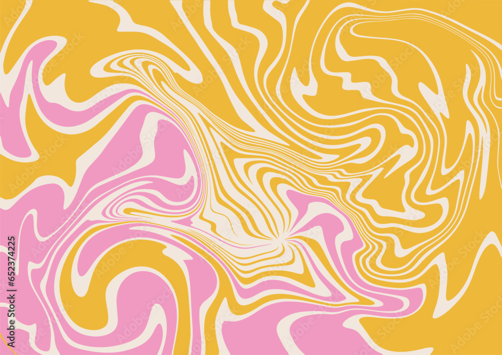 Poster abstract retro groovy background with colorful fluid ink and paint stains. marbling ebru psychedelic