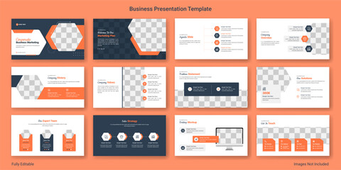 Corporate business presentation slide template landing page design