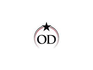 Premium Circle OD Star Logo, Typography Od Logo Icon Vector Png Letter Design For Company - obrazy, fototapety, plakaty