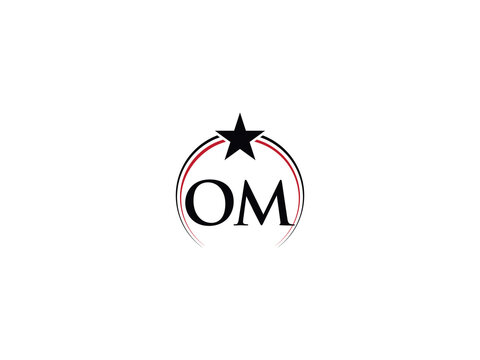 Premium Circle OM Star Logo, Typography Om Logo Icon Vector Png Letter Design For Company