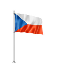 Czech flag isolated on white - obrazy, fototapety, plakaty