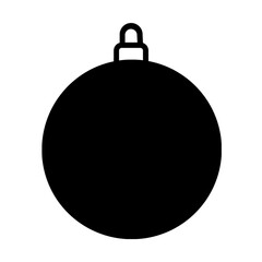 Merry Christmas, New year, Holiday ball, silhouette,  symbol. Black sphere, icon, clipart. 