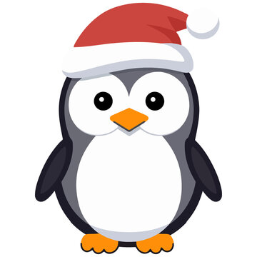 penguin with christmas hat
