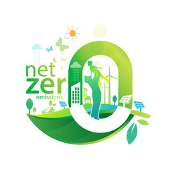Net zero and carbon neutral concept. 