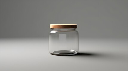 Empty glass jar mockup on isolated background