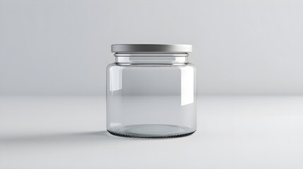Empty glass jar mockup on isolated background