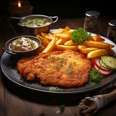 Schnitzel, Viennese Style, ai generated