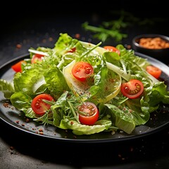fresh Salat on a Plate , ai generated