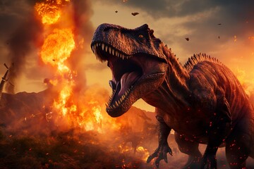 Dinosaurs in their prime, their lives hanging in the balance as a fiery meteor approaches their...