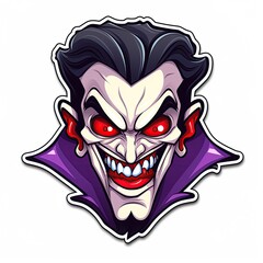 Vampire sticker design isolated on white background. Generative Ai