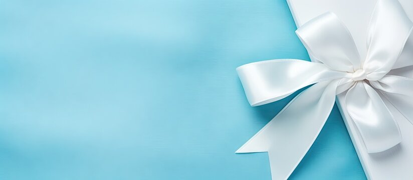 Baby Blue Ribbon and Bow Isolated Stock Image - Image of copy