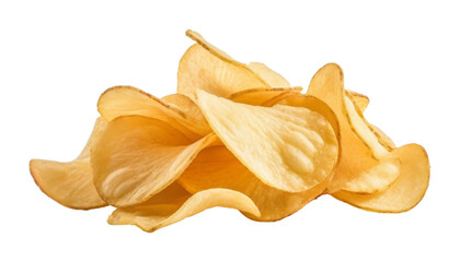 potato chips isolated on transparent background cutout