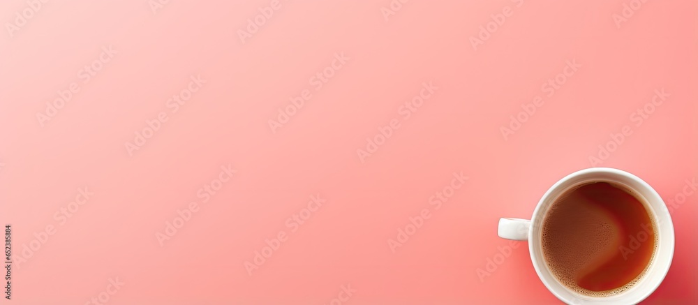 Poster 3d rendering of pink mugs in summer isolated pastel background copy space