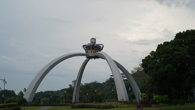Beautiful iconic landmark at the entrance of Istana Bukit Serene, Johor