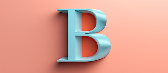 Copy space with isolated 3D letter B