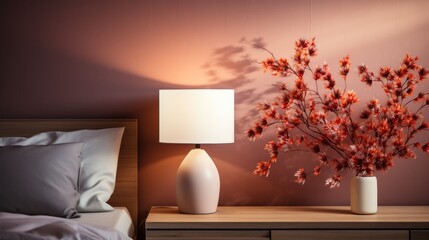 Mock up poster frame close up on wall Bedroom Vintage, Mockups Design 3D, HD