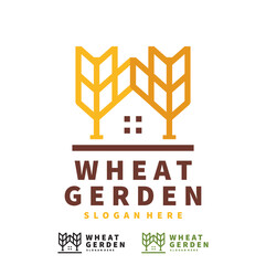 Modern Wheat and Garden Logo  Vector Design Template Isolated Simple