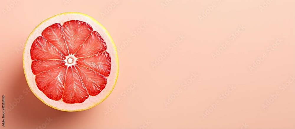 Fototapete grapefruit on a isolated pastel background copy space with clipping path