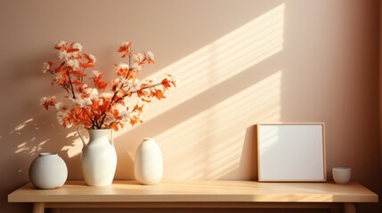 Mock up poster frame close up on wall Guest Room, Mockups Design 3D, HD