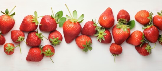 Strawberries on isolated pastel background Copy space