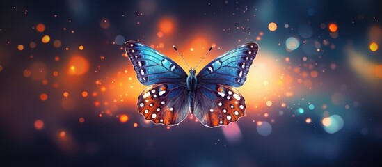 Nocturnal butterfly close up isolated pastel background Copy space - Powered by Adobe