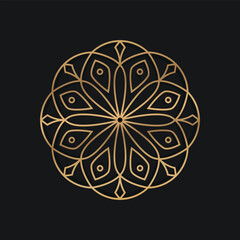 Logo design in arabic and ıslamic style decorated with gometric and floral patterns with elegant outlines