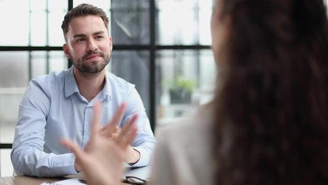 job applicant bank manager talk to hr consult client