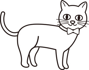 Halloween black cat outline