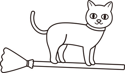 Halloween black cat outline
