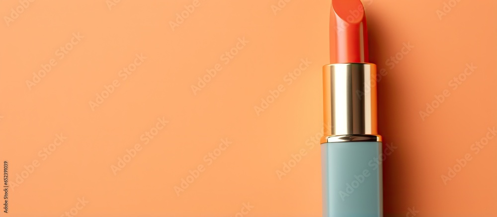 Aufkleber orange lipstick isolated on a isolated pastel background copy space with clipping path