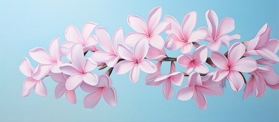 Cute and beautiful images of bouvardia flowers isolated pastel background Copy space