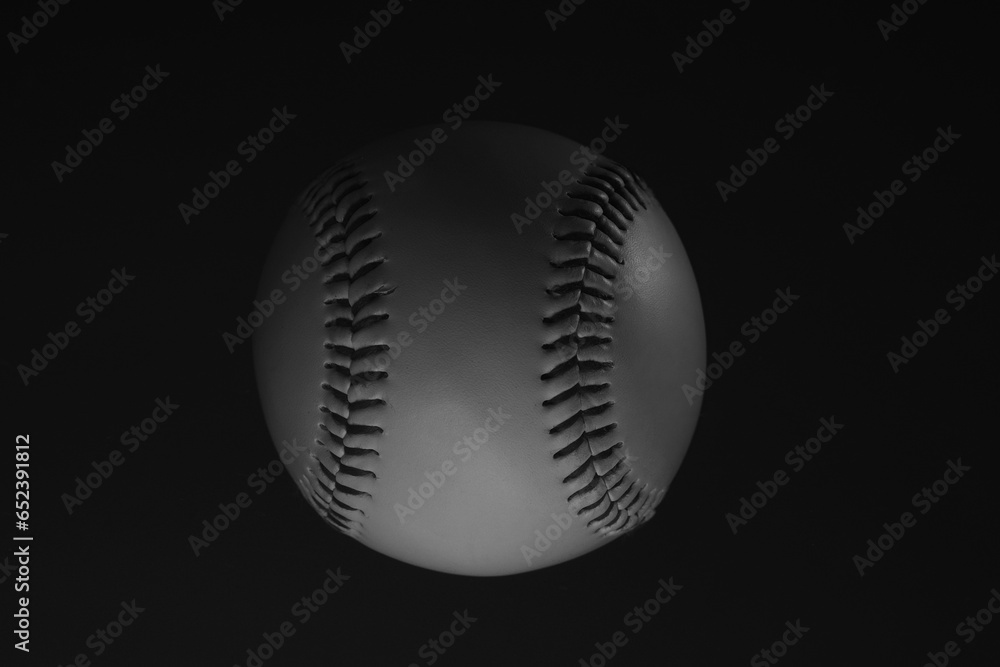 Sticker dark baseball in black and white for sprot recreation, tough concept. - Stickers