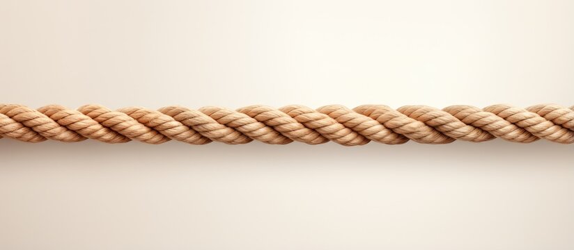 Coiled dark cord isolated pastel background Copy space