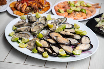 ostiones y mejillones