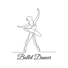 One line art of abstract woman ballet dancer , wall decor vector illustration design. can be used for wall art, print, cover design, poster illustration, card, t-shirt print, etc