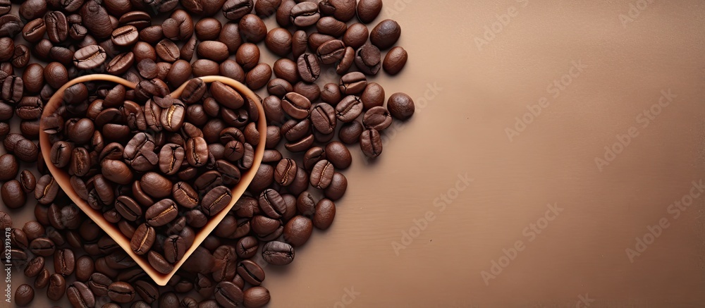 Poster coffee bean on a isolated pastel background copy space affection for coffee
