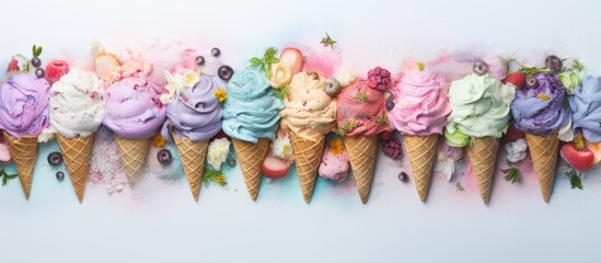 Fototapeta na wymiar Thai made ice cream isolated pastel background Copy space