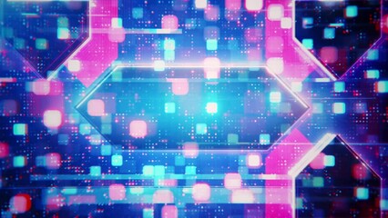 Five seconds Countdown Timer with red blue digital technology animation abstract background.  Five to zero count down art effect counting timer abstract background. - Powered by Adobe