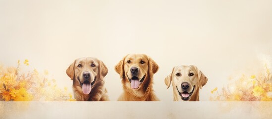 Dogs from Thailand isolated pastel background Copy space