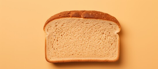 Top view of whole wheat bread on a isolated pastel background Copy space Image of sliced bread Clipping path included