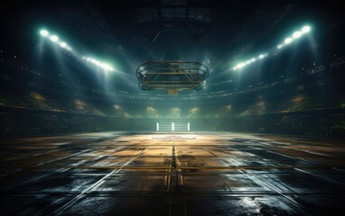 Indoor stadium for the competition. Sport stadium competition. - obrazy, fototapety, plakaty