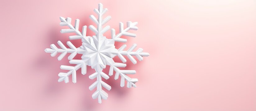 Copy space with a pretty 3D rendered snowflake